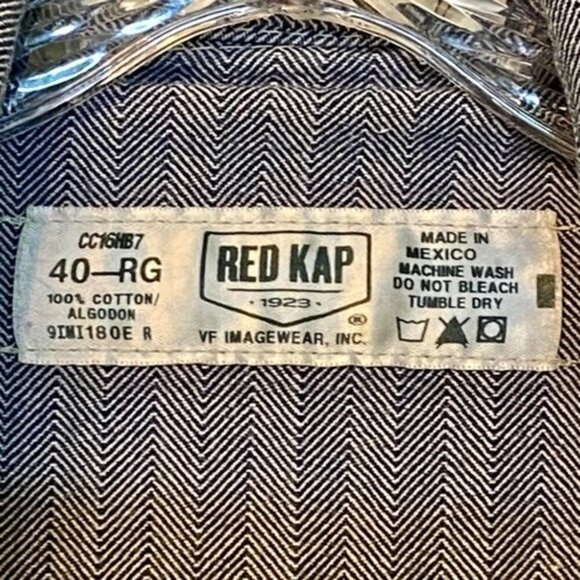 Vintage RED KAP Coverall Men's 40 RG Button Front Blue Herringbone Denim USA - Picture 11 of 11